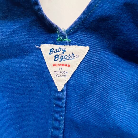Vintage Oshkosh B’gosh Patchwork Overalls Size 12M Blue - Picture 6 of 6